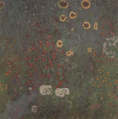 Gustav Klimt Farm Garden with Sunflowers (mk20) oil painting picture